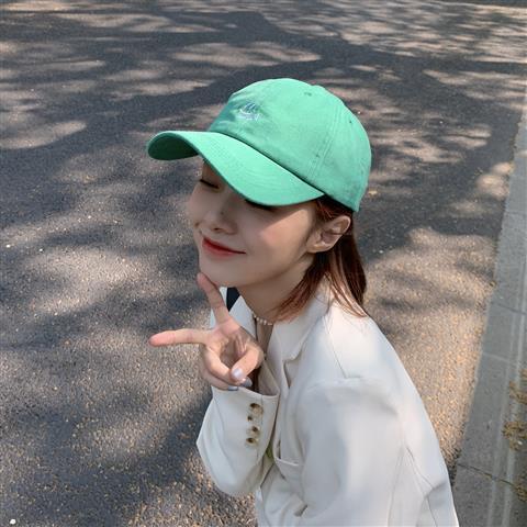 Ins new milk green peaked hat female spring and summer casual all-match Korean version student soft top baseball cap cute tide