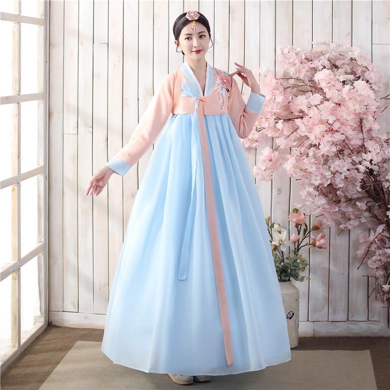 韩服女韩国朝鲜族韩服改良传统裙子服装日常大码套装演出服大长今