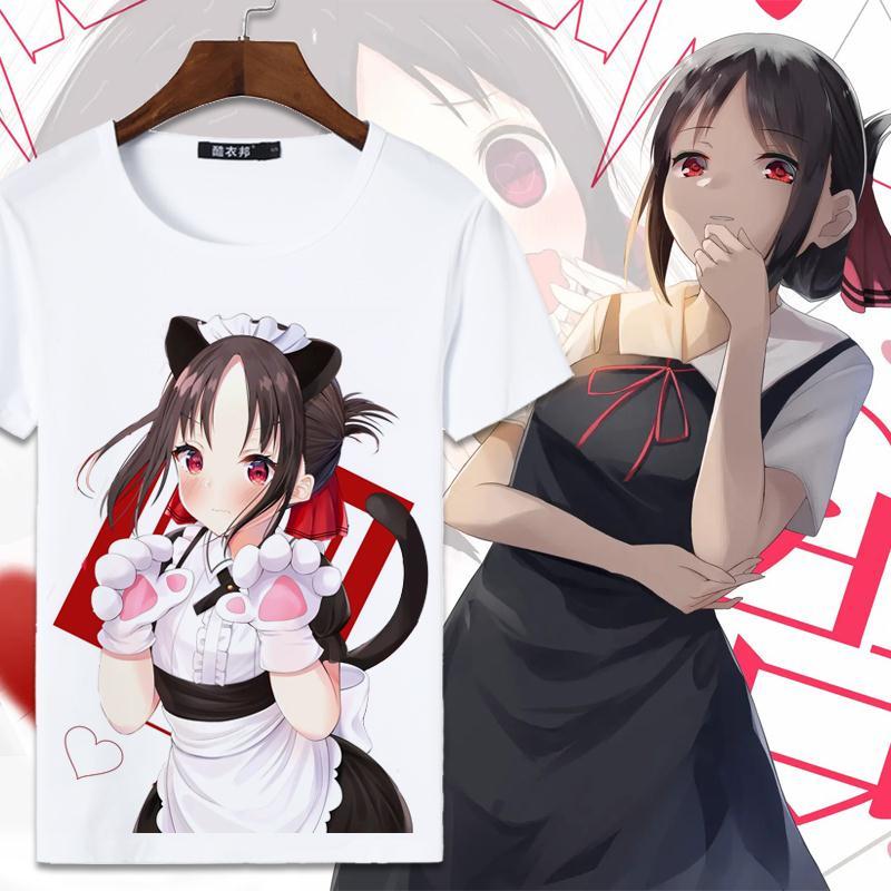 辉夜大小姐想让我告白周边衣服藤原千花二次元动漫短袖t恤男女夏 虎窝拼