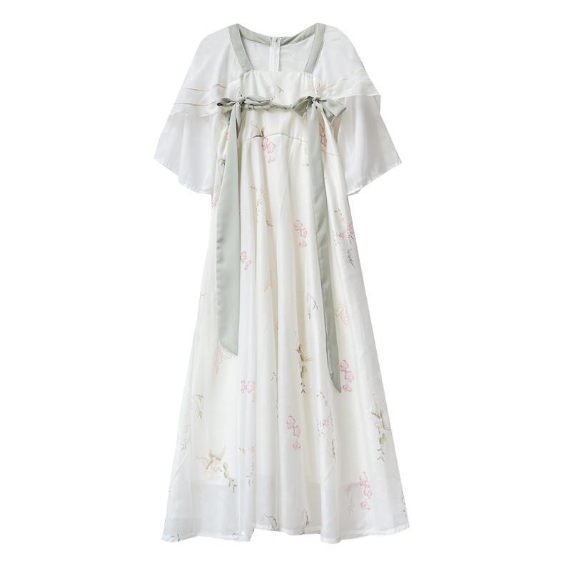 原创中国风日常汉元素改良连衣裙夏仙女超仙古风汉服装少女长裙子 Mo沫公主