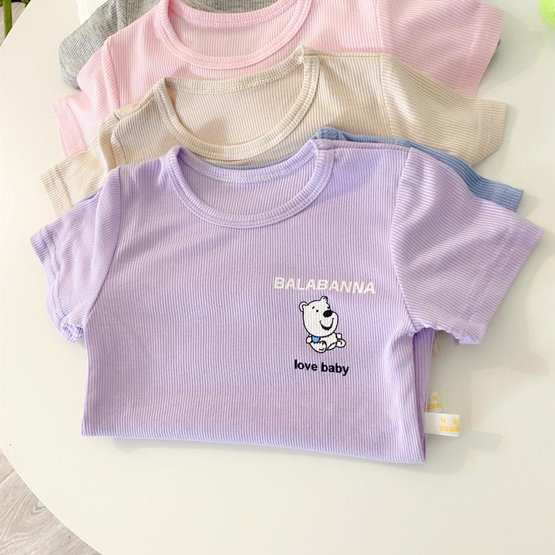 New baby thin short-sleeved T-shirt baby soft half-sleeved top summer modal boys and girls clothes