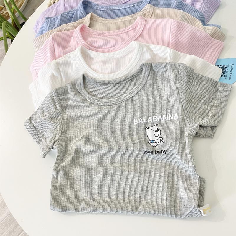 New baby thin short-sleeved T-shirt baby soft half-sleeved top summer modal boys and girls clothes