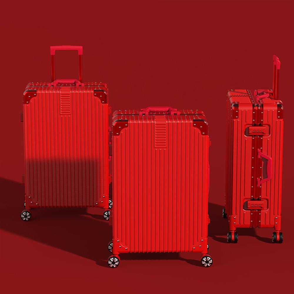 Wedding suitcase dowry box red suitcase trolley box female password wedding with bride dowry pressure to send marriage box