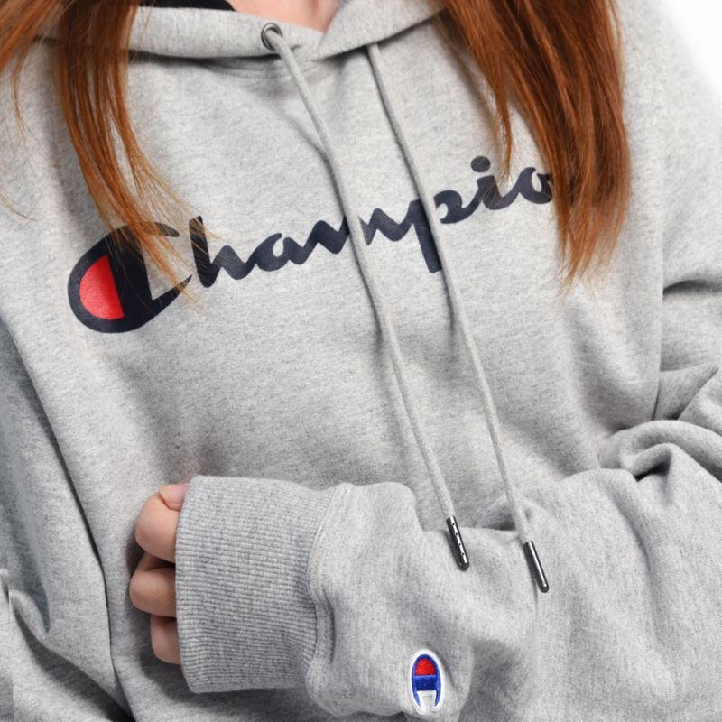 champion 冠军卫衣男草写字母印花双标连帽卫衣男女薄款圆领美版