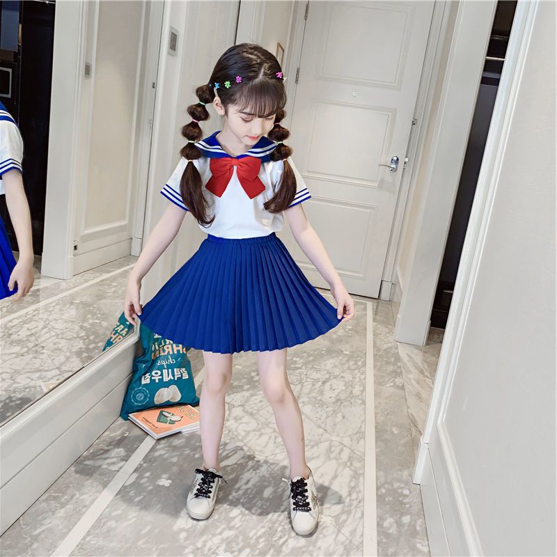 女童美少女战士衣服儿童套装两件套水手服学院风洋气女宝宝夏款