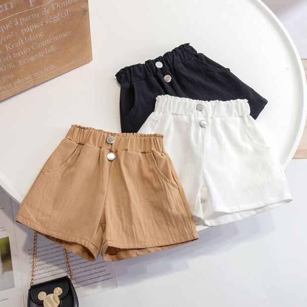 New 2023 summer Korean version of white shorts girls summer bud pants female baby fashionable hot pants foreign style tide