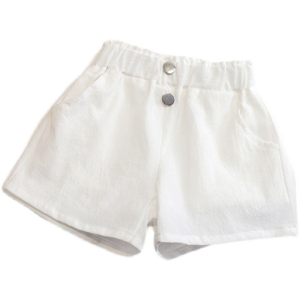 New 2023 summer Korean version of white shorts girls summer bud pants female baby fashionable hot pants foreign style tide