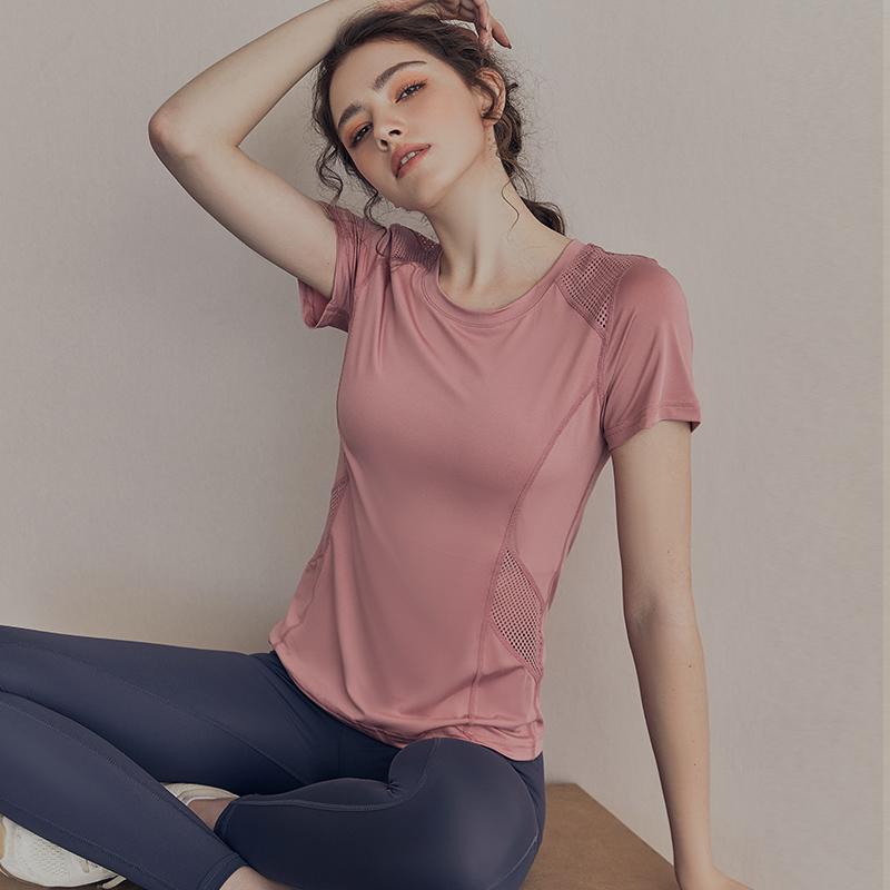 伊都奈卡瑜伽服女薄款短袖運動T恤專業跑步套裝速乾衣健身上衣女
