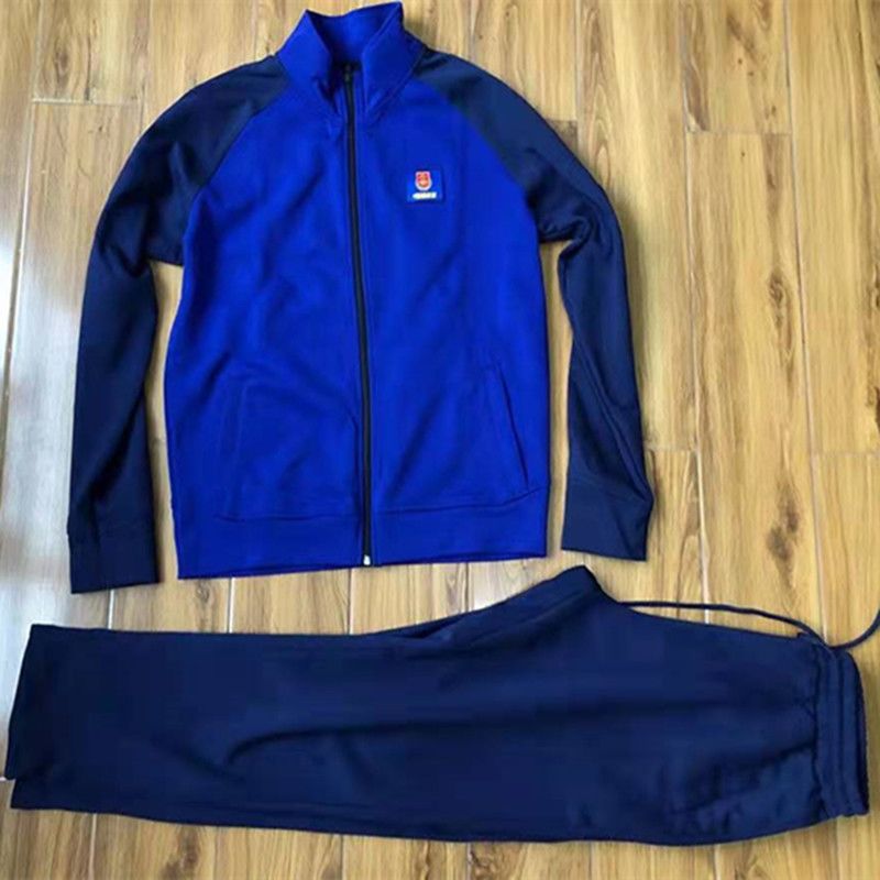 2019新款消防长袖体能训练服军迷春秋两用火焰蓝速干跑步运动套装【2