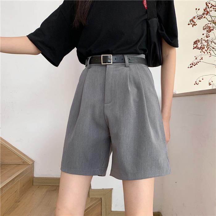 Large size five-point suit pants women's summer new fat mm loose 200 catties slim high waist wide leg shorts middle pants