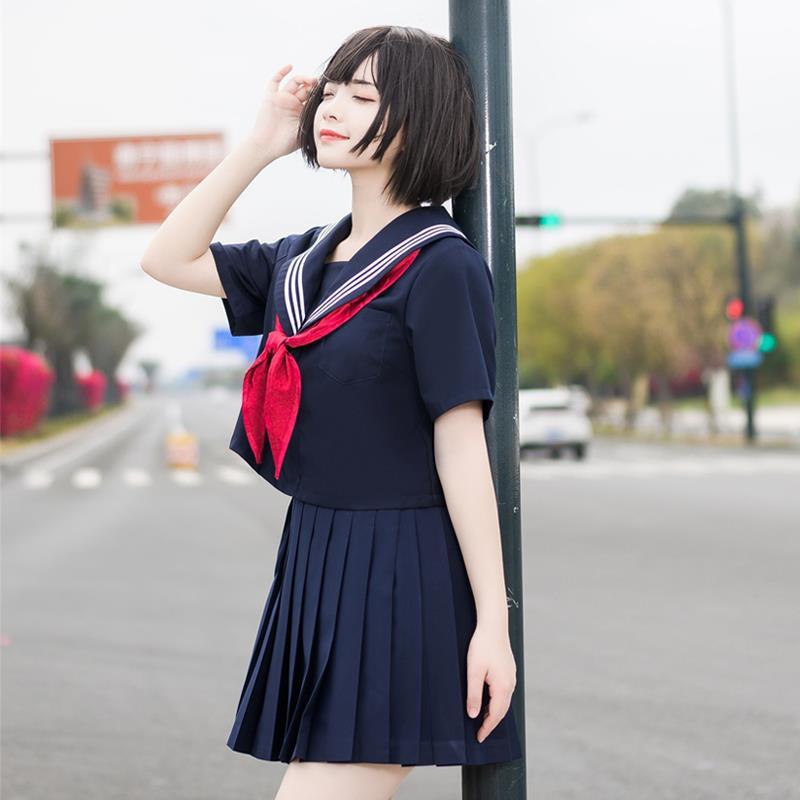 日系学院风jk制服伪娘变装校服套装男反串cd女装大佬短袖学生班服