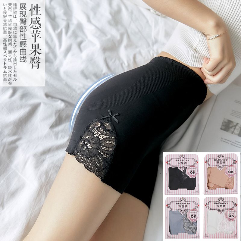 夏季防走光安全裤女内裤蕾丝花边平角裤女收腹外穿提臀三分保险裤
