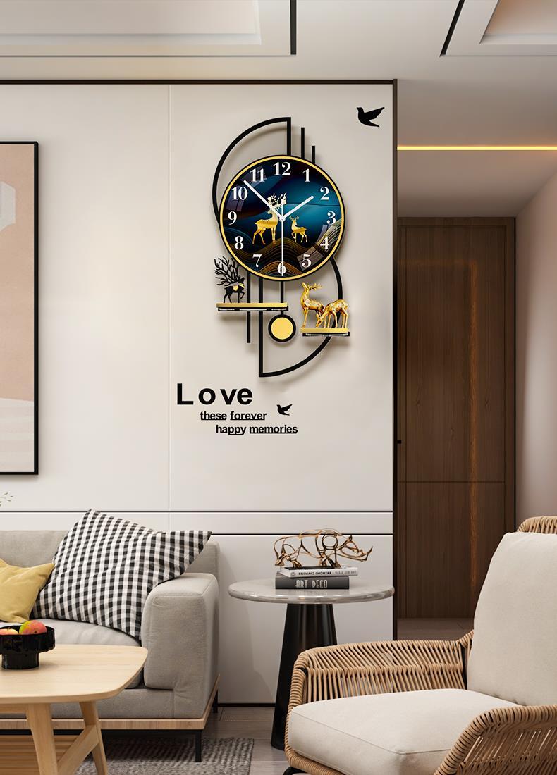 美世达创意钟表挂钟客厅现代简约餐厅轻奢装饰钟家用时尚挂墙钟表