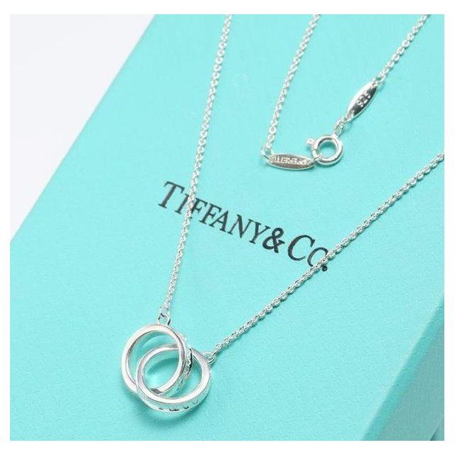 tiffany蒂芙尼官网情侣项链男双环双圈吊坠925纯银简约锁骨链女潮