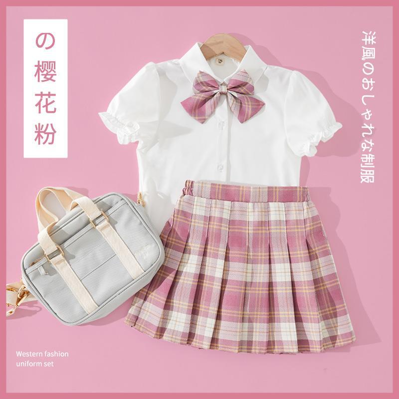 女童夏裝套裝正版jk制服裙兒童大童夏季學院風10歲小學生夏天裙子