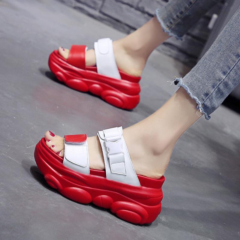 37755-网红凉拖鞋女外穿2021新款夏季百搭松糕厚底增高一字拖时尚拖鞋潮-详情图