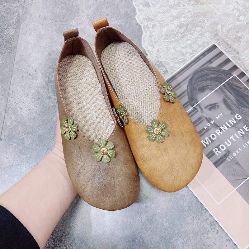 森女文艺复古麻底渔夫鞋2020夏新款舒适平底奶奶单鞋女软底豆