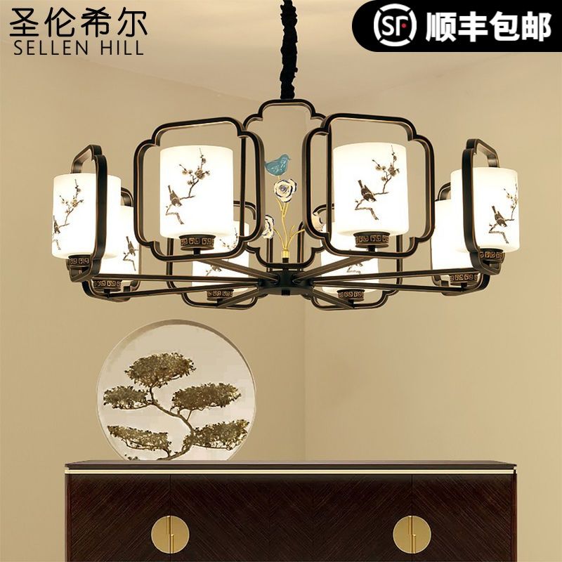 新中式吊灯仿古复古客厅家用餐厅中国古卧室书房led简约新中式灯