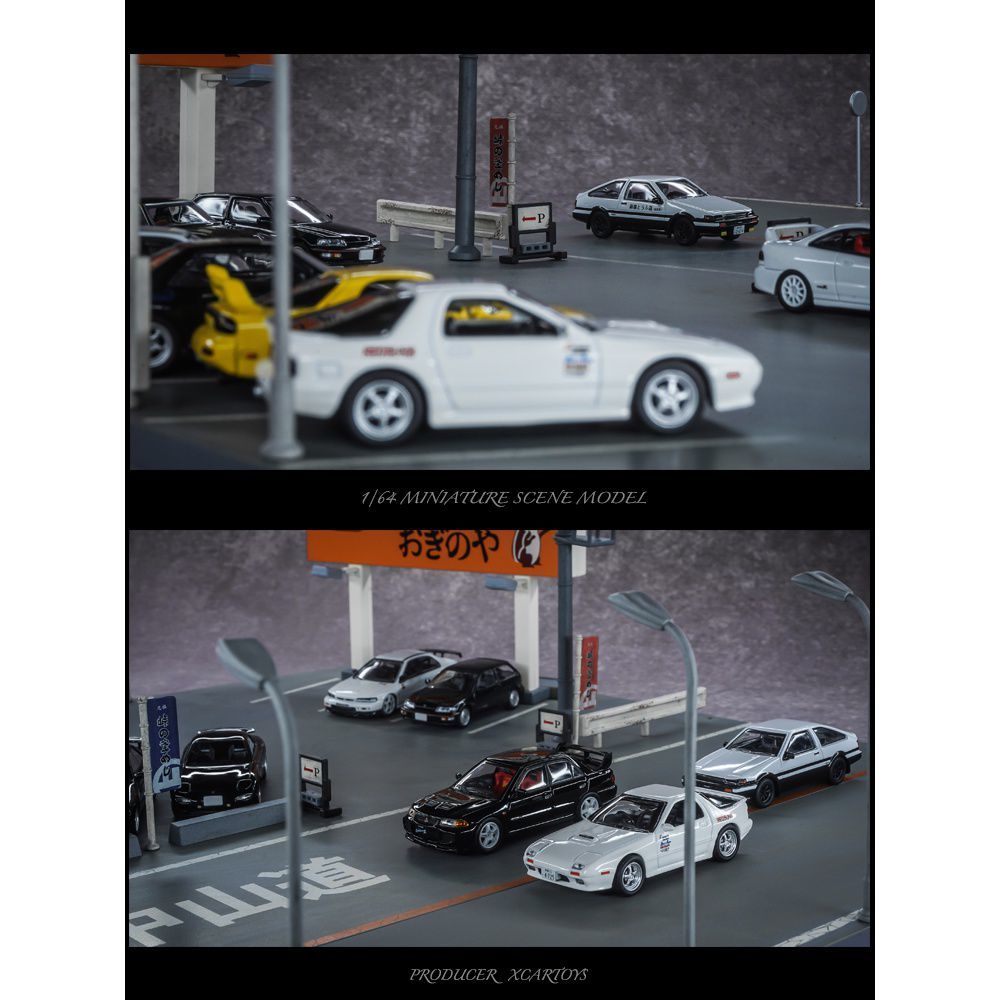 拓意1 64微缩模型头文字d日本场景日式街景峠の釜めし停车场 4月8日发完 虎窝拼