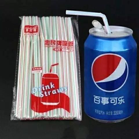 可弯曲一次性食品级塑料彩色平口吸管孕妇儿童可用饮料弯软管批发