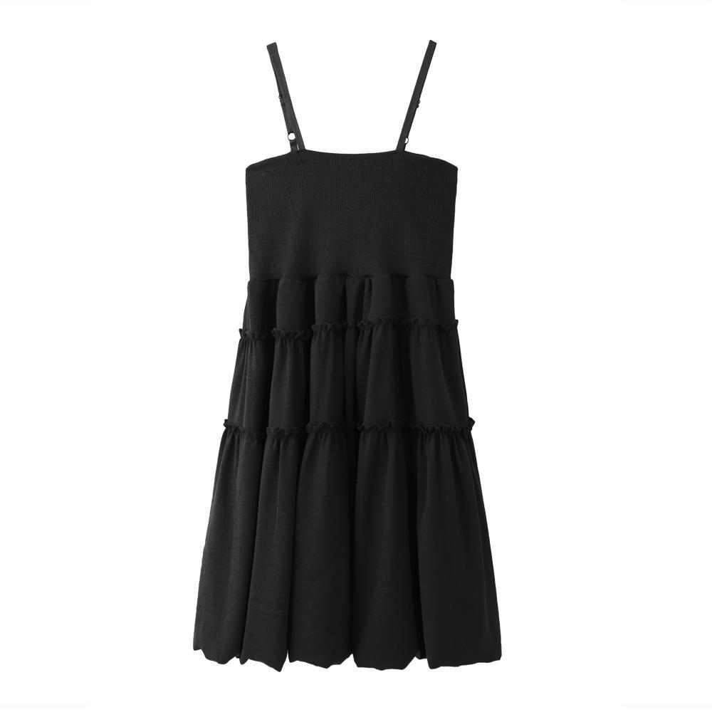 Women's  summer new Korean version of the fungus edge suspender dress