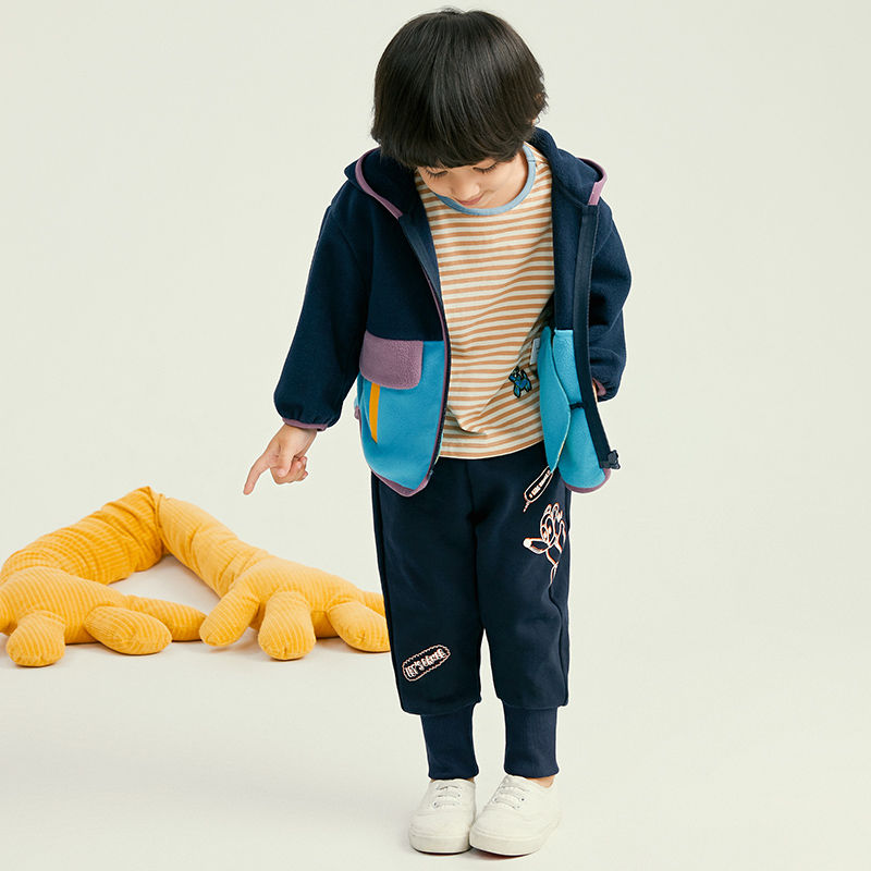 75769-马拉丁童装男女中大童卫衣外套2021秋装新款双面摇粒绒拼色外套-详情图
