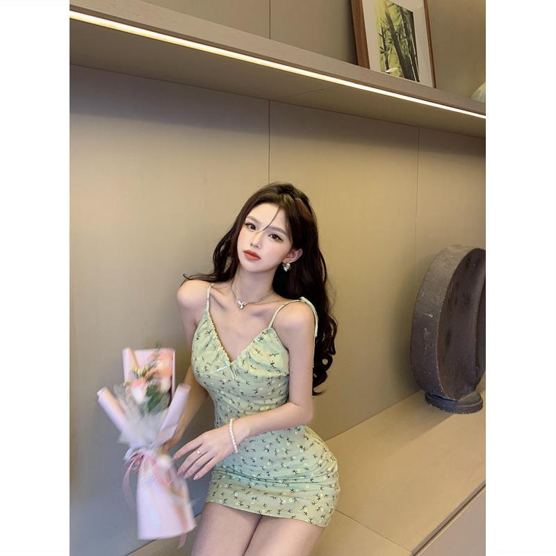 Floral Dress Female Hot Girl Pure Desire Style Waist Cover Hip Short Skirt 2021 Summer New Style Small Fresh Temperament Skirt