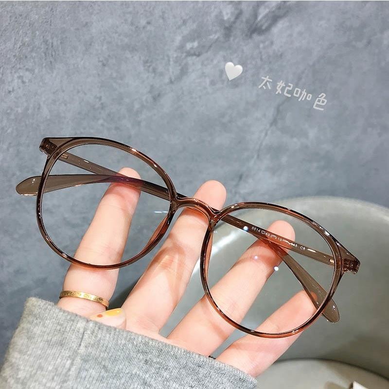 Korean version of ins glasses female Douyin net red small face plain face literary glasses frame retro round frame can be equipped with myopia mirror
