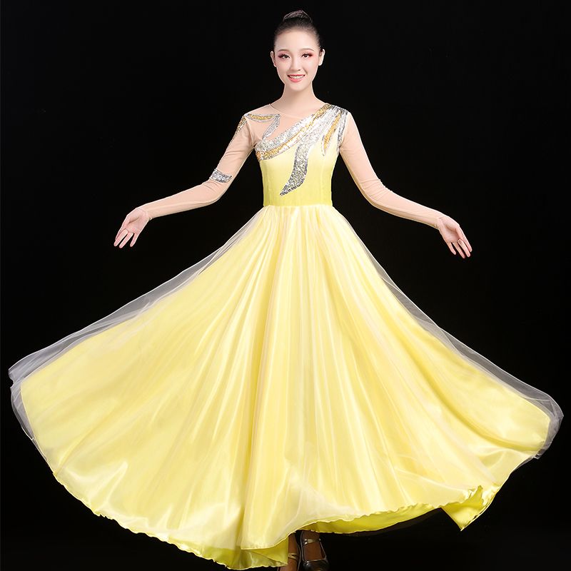 新款开场舞大摆裙演出服女大气大型舞台表演服歌伴舞现代舞蹈服装