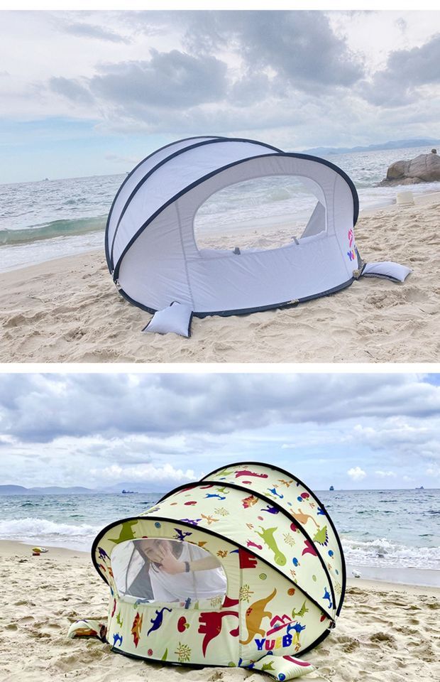 户外沙滩帐篷速开便携海边防晒防雨简易儿童帐篷折叠小全自动家用