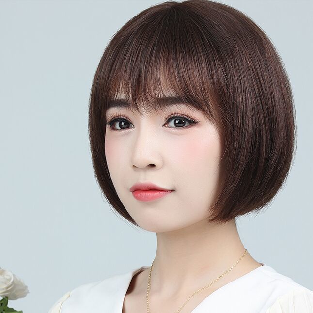 2021新款时尚女短发bobo头逼真自然韩版修脸仿真蓬松整顶假发