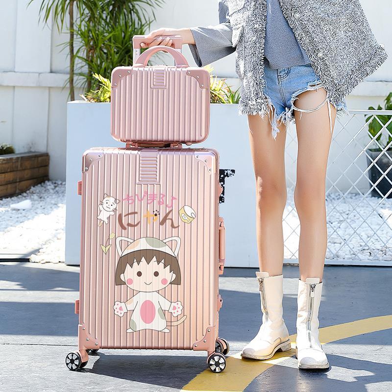 Suitcase female Japanese 20-inch small boarding trolley case cartoon new password leather case male strong and durable