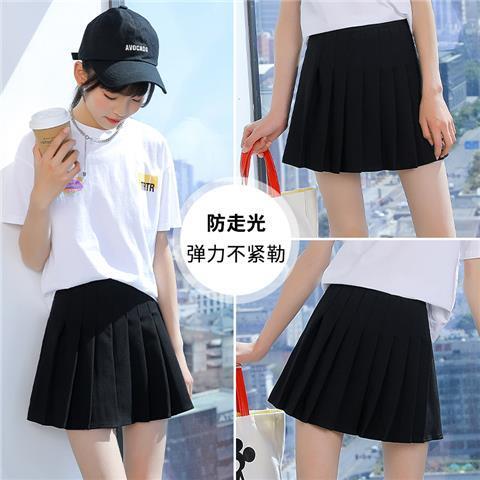 Girls' pleated skirt summer children's college style black half-length skirt middle and big children's summer short-sleeved skirt suit girl