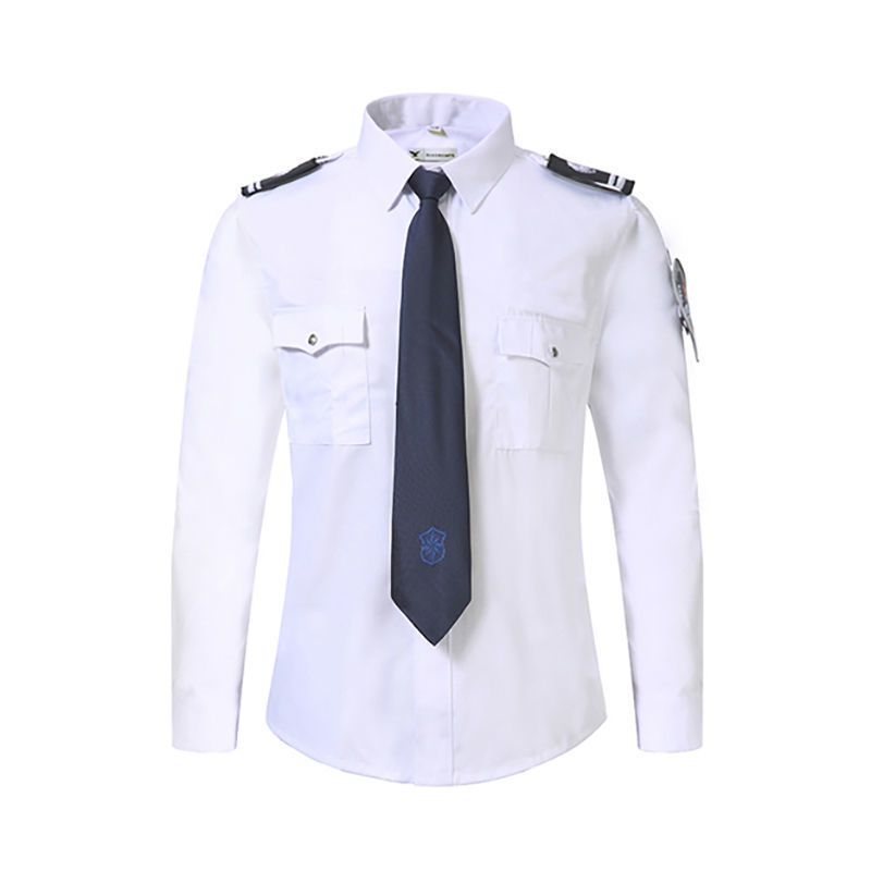 保安白色短袖衬衣套装裤子保安夏季长袖衬衣工装制服男女保安衬衫