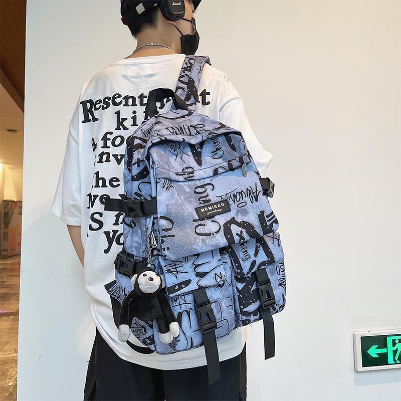 Schoolbag male college student large-capacity high school junior high school student tide brand Harajuku style trend backpack backpack female ins cool