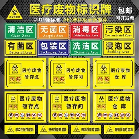 医疗废物标识医院垃圾分类标志危险废物标识贴纸医疗废物暂存处警