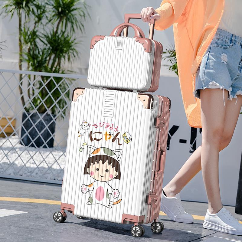 Suitcase female Japanese 20-inch small boarding trolley case 2021 new password leather case male strong and durable