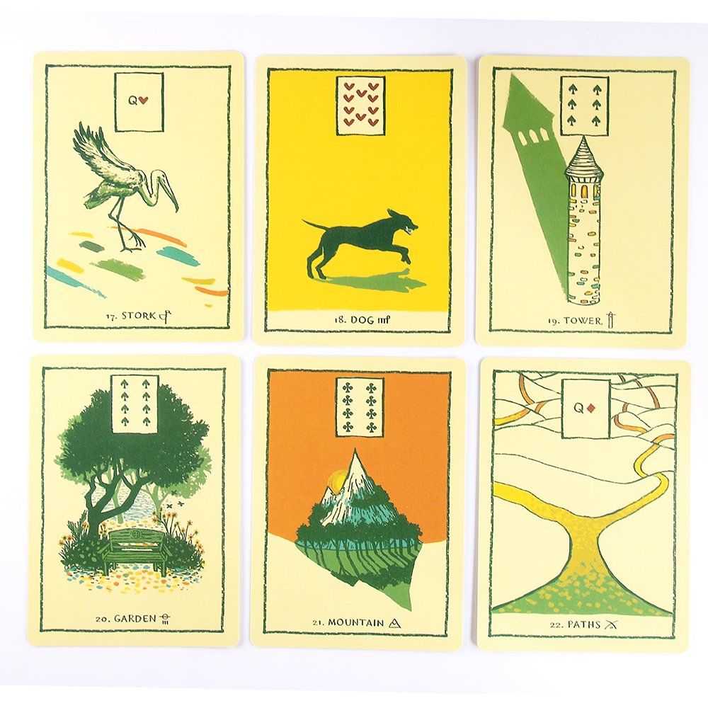 英文版青色符文利諾曼Green Glyphs Lenormand Tarot Card Games-野原雜貨店