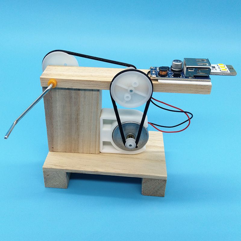 中小学生手工制作科学实验小发明手摇发电机模型开发智力动手能力