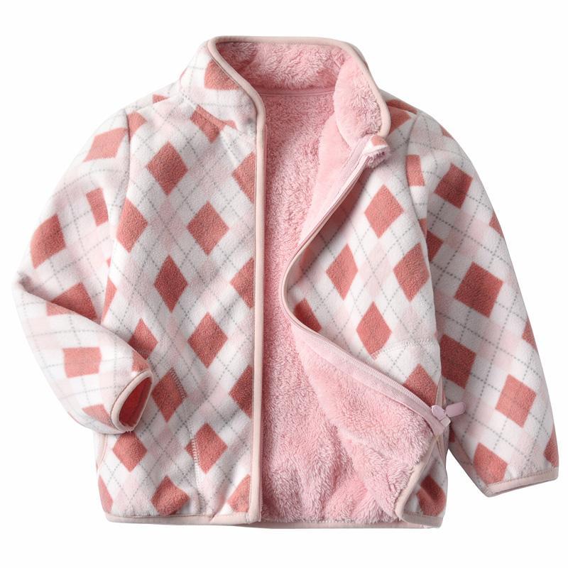 Girls' Fleece Fleece Coat Big Children's Fleece Thickening Autumn and Winter New Children's Sweater Fleece Baby Girls Keep Warm 【Delivery within 15 days】