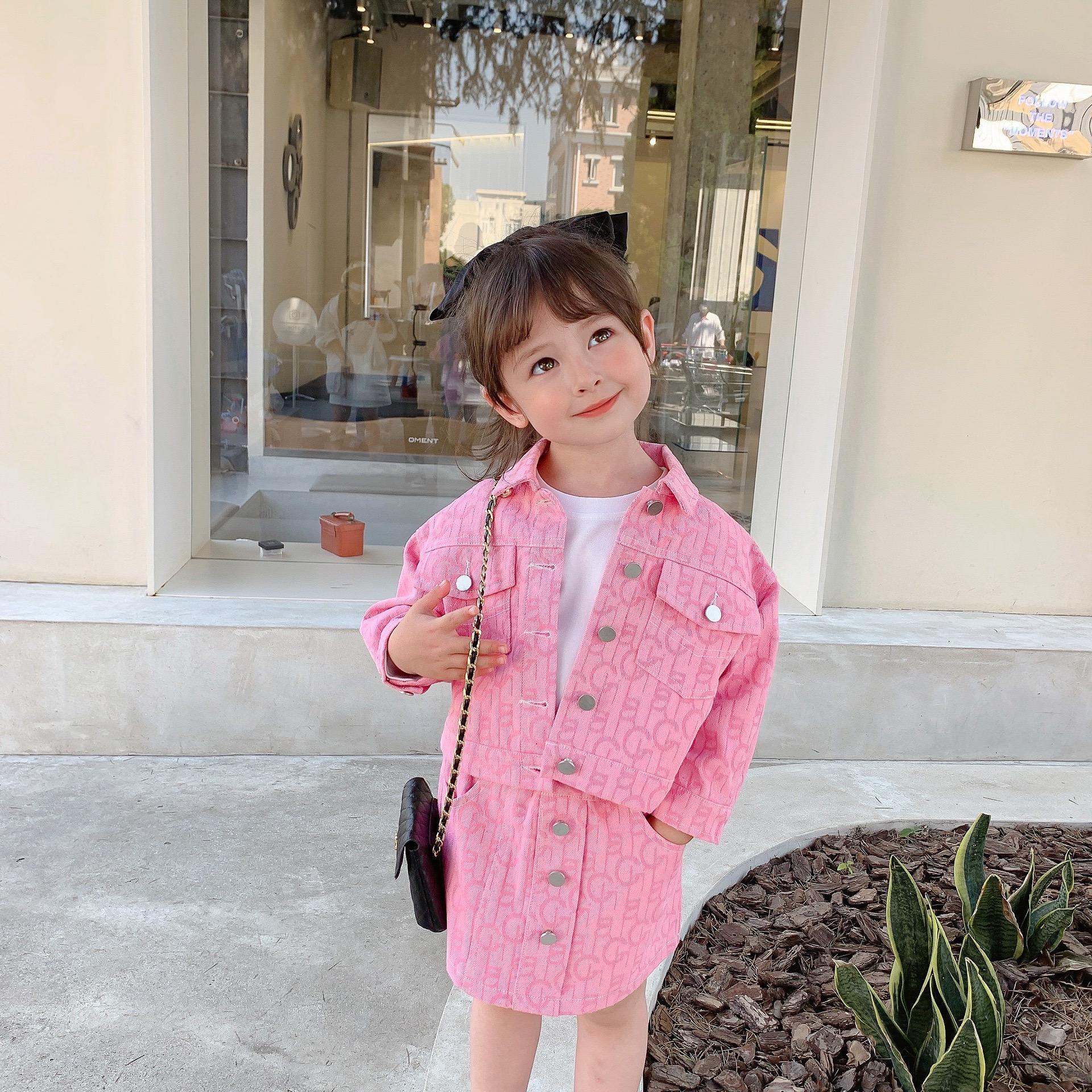 Children's clothing girls autumn suit 2021 new Korean style jacket children's fashionable foreign style short skirt two-piece trendy