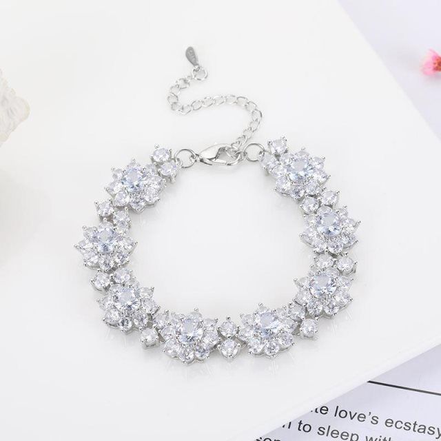 womens bracelet full diamond sunflower magic crystal zircon