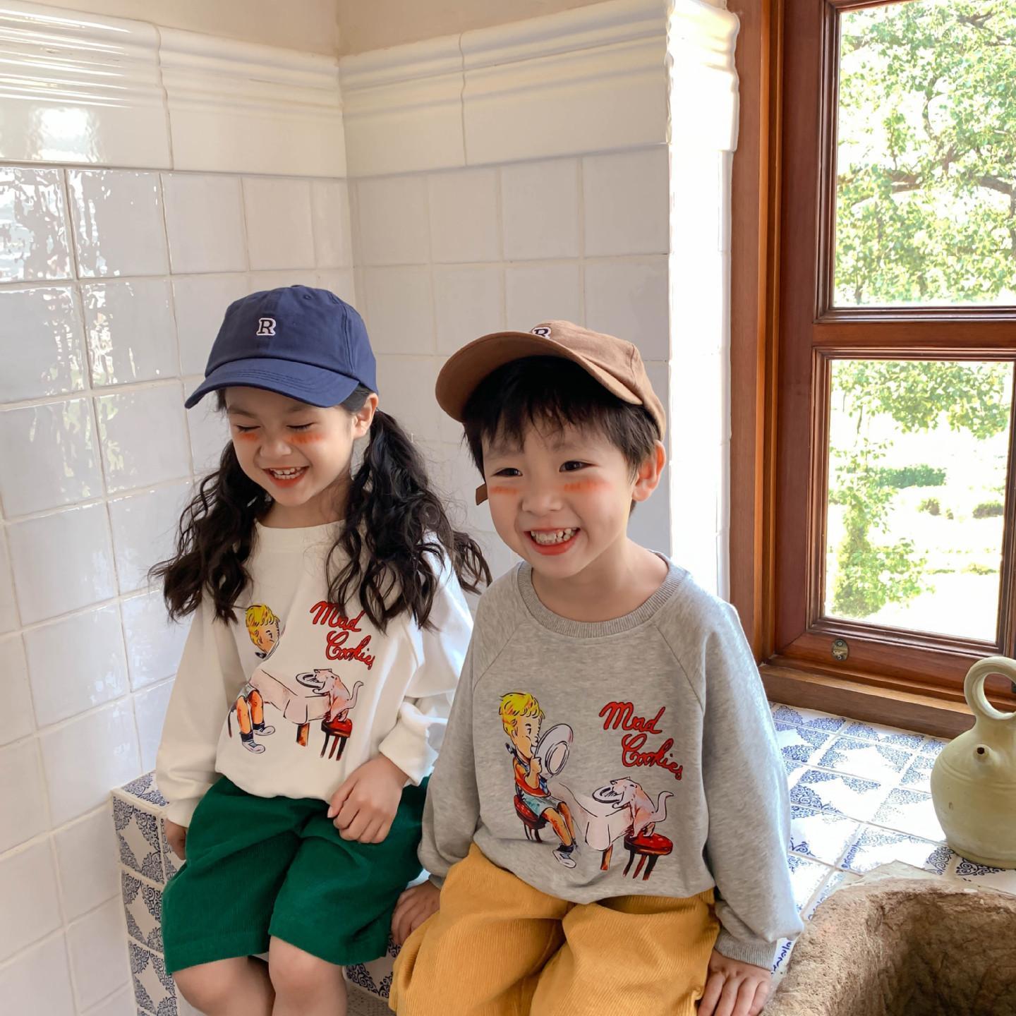  autumn children's baby foreign style all-match corduroy small and medium-sized boys and girls loose casual wide-leg pants five-point pants