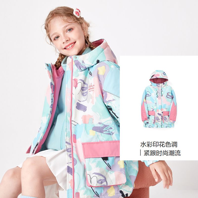 Balabala Girls Children's Coat Spring and Autumn New Coat Two-piece Set Medium and Big Children's Trendy Cool Tops