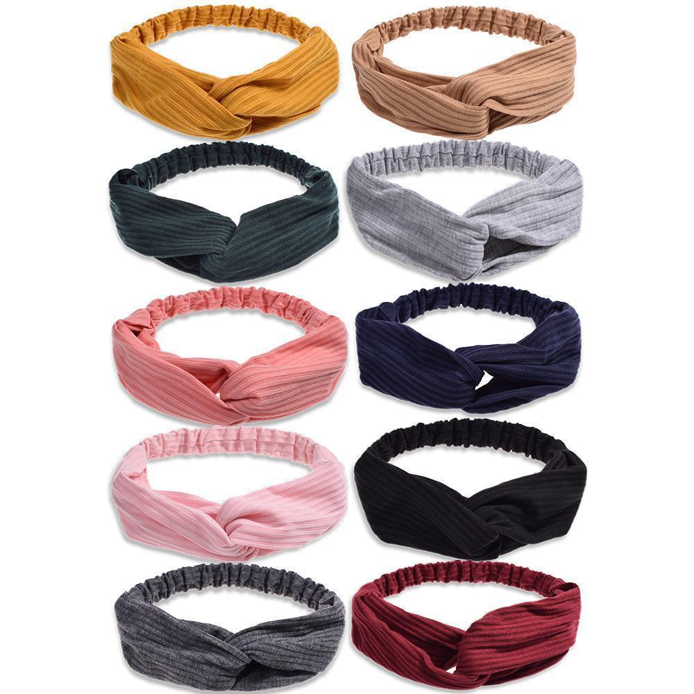 Ins net red with the same style of suede face wash headband temperament fashion solid color cross knitting hair accessories knitted headband