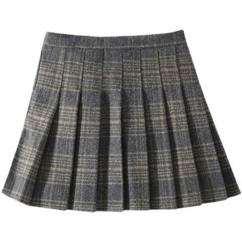Girls' clothing winter woolen plaid skirt children's college style western style pleated skirt middle and big children's slim skirt pants