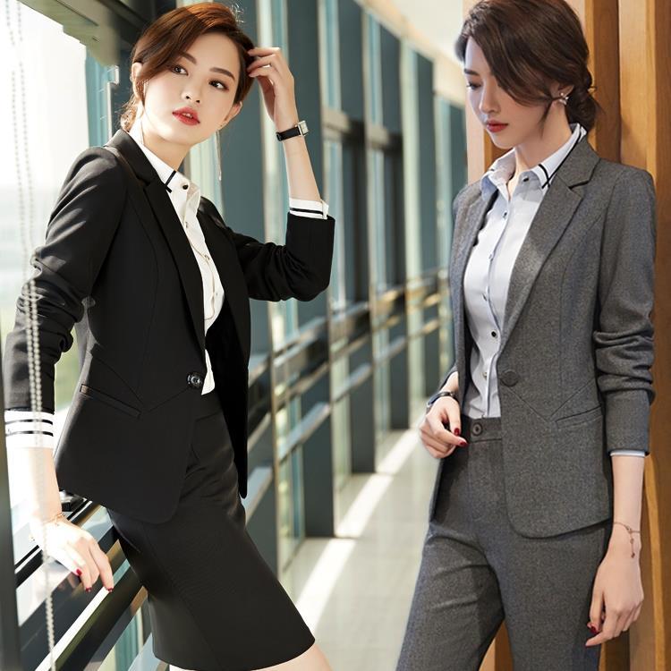职业装女装套装长袖播音主持艺考服装女上镜装主持人