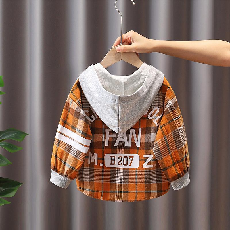 Boys' coat, children's autumn shirt, 2023 spring and autumn new style, net red baby, handsome and fashionable, small and medium-sized children's clothing trend