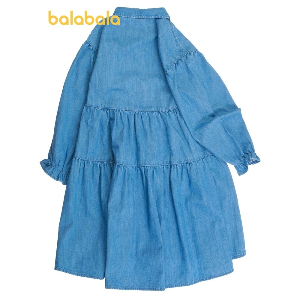 Balabala Dress Spring and Autumn Girls Middle School Girls A Pendant Ruffle Dress