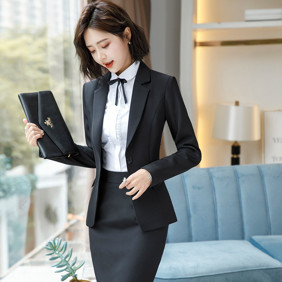 秋冬职业装女装套装修身西服套装ol女士正装二件套工